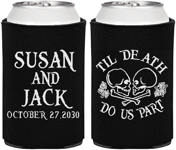 Personalized Wedding Can Coolers - Til Death Do Us Part | 213