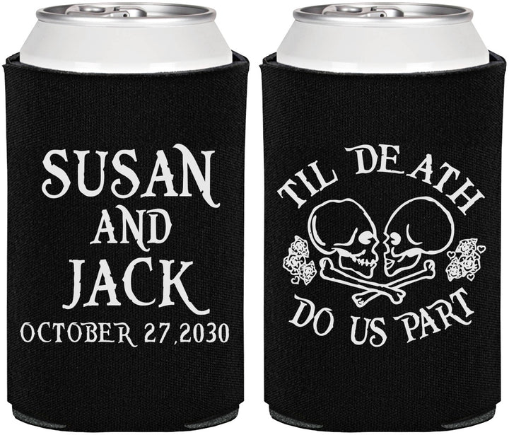 Personalized Wedding Can Coolers - Til Death Do Us Part | 213