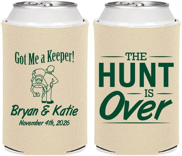 Personalized Wedding Can Coolers - The Hunt Is Over | 216