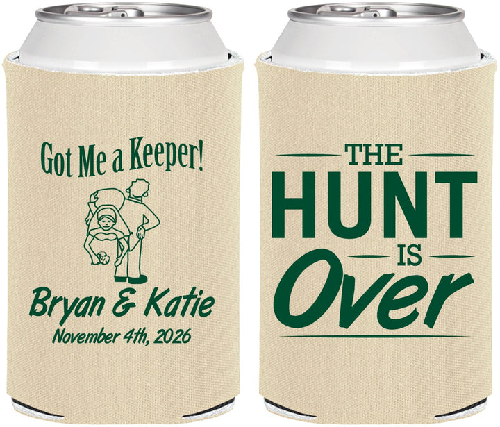 Personalized Wedding Can Coolers - The Hunt Is Over | 216