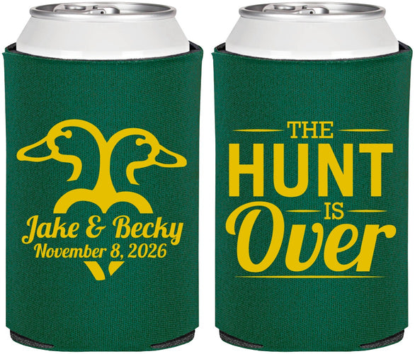 Personalized Wedding Can Coolers - The Hunt Is Over Duck | 217