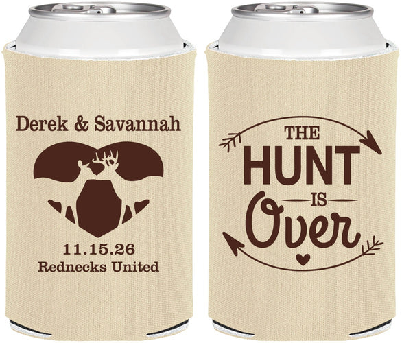 Personalized Wedding Can Coolers - The Hunt Is Over Deer | 220