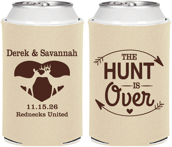 Personalized Wedding Can Coolers - The Hunt Is Over Deer | 220