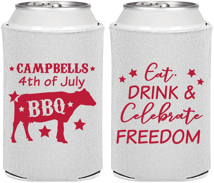 Personalized 4th Of July Can Coolers - Eat Drink Freedom | 220000