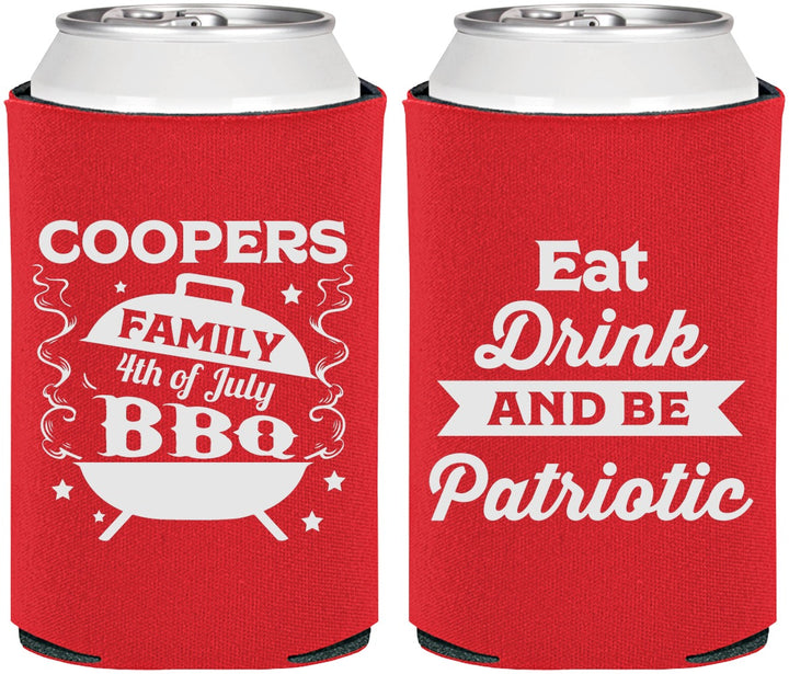 Personalized 4th Of July Can Coolers - Eat Drink Patriotic | 220002