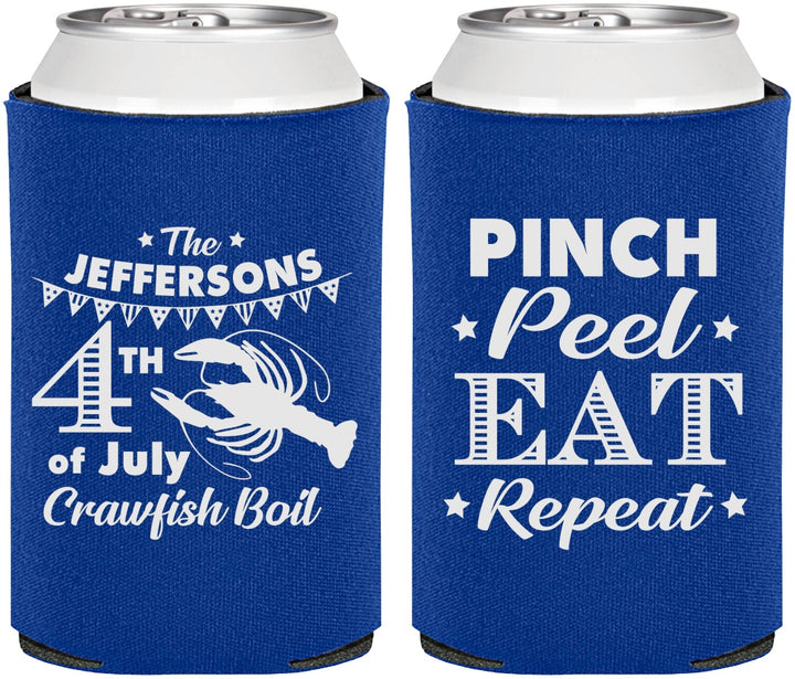 Personalized 4th Of July Can Coolers - Pink Peel Crawfish | 220015