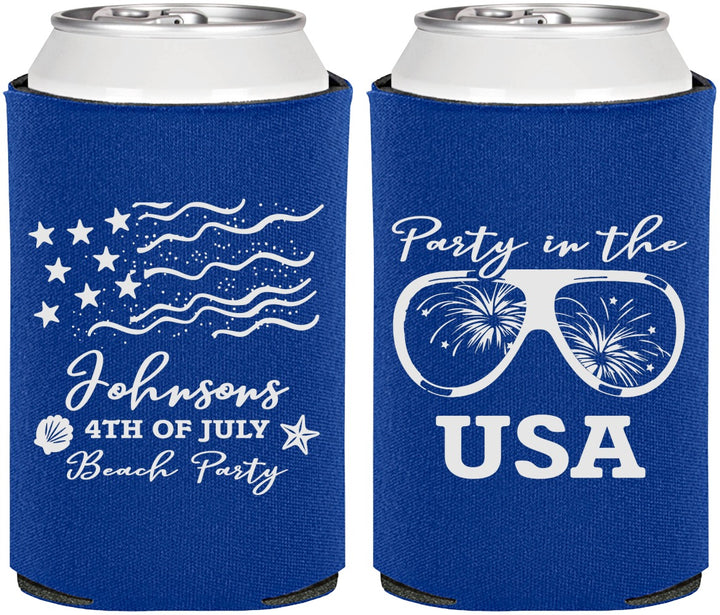 Personalized 4th Of July Can Coolers - Party In The Usa | 220023