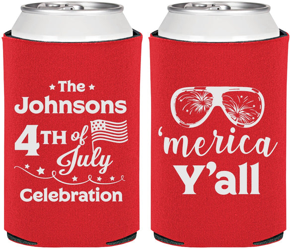 Personalized 4th Of July Can Coolers - Merica Yall | 220034