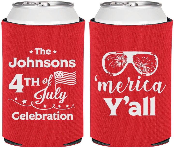 Personalized 4th Of July Can Coolers - Merica Yall | 220034