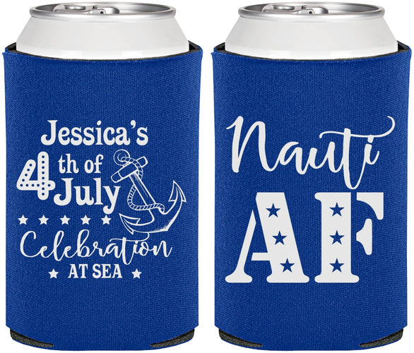 Personalized 4th Of July Can Coolers - Nautical Anchor | 220035