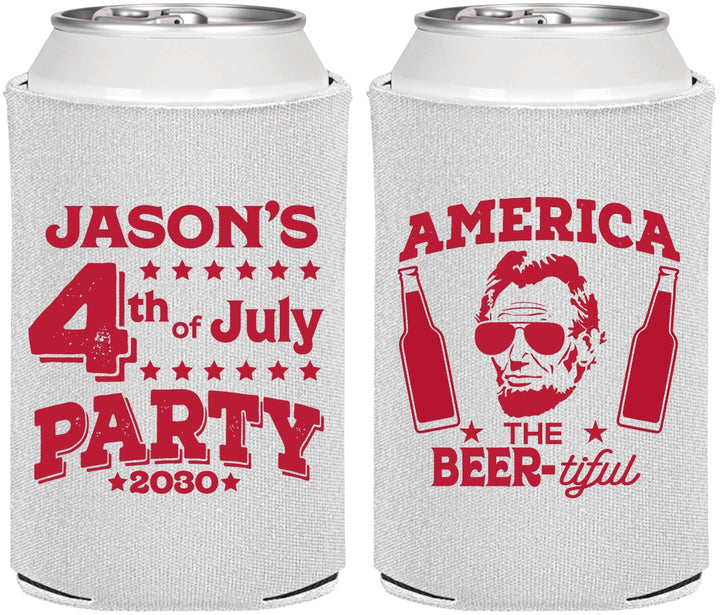 Personalized 4th Of July Can Coolers - Bbq Lincoln | 220036