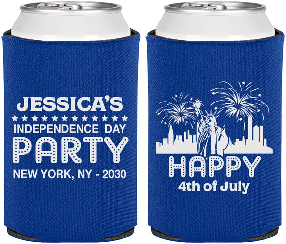Personalized 4th Of July Can Coolers - New York | 220039