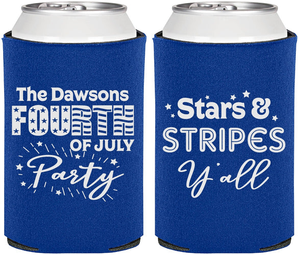 Personalized 4th Of July Can Coolers - Stars Stripes | 220047