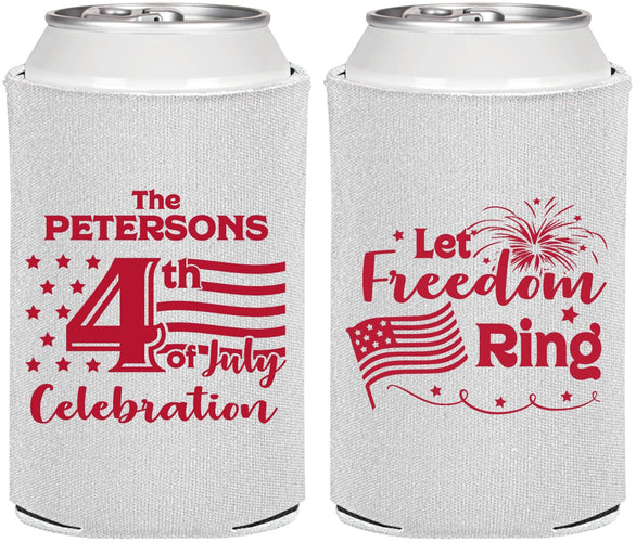 Personalized 4th Of July Can Coolers - Fireworks | 220048