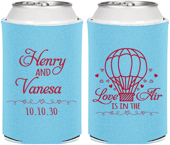Personalized Wedding Can Coolers - Hot Air Balloon | 225