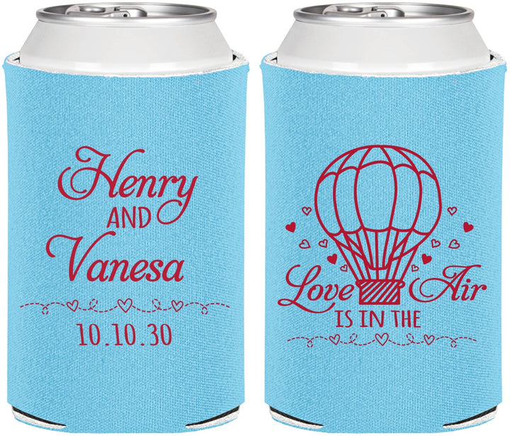 Personalized Wedding Can Coolers - Hot Air Balloon | 225