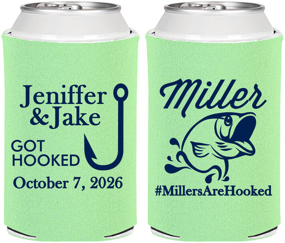 Personalized Wedding Can Coolers - Got Hook Fish | 230