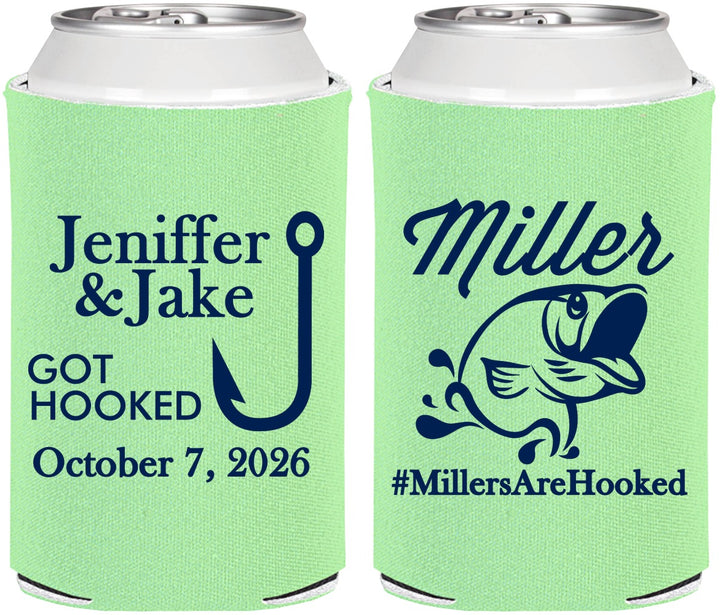 Personalized Wedding Can Coolers - Got Hook Fish | 230