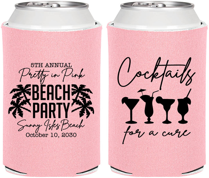 Personalized Awareness Can Coolers - Beach Party | 230007
