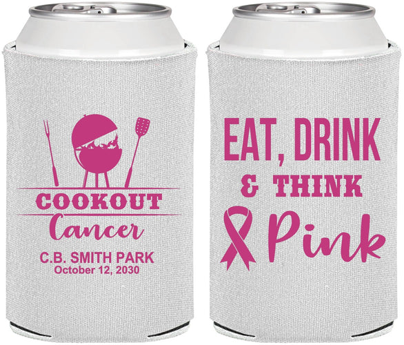Personalized Awareness Can Coolers - Eat Drink Think Pink | 230009
