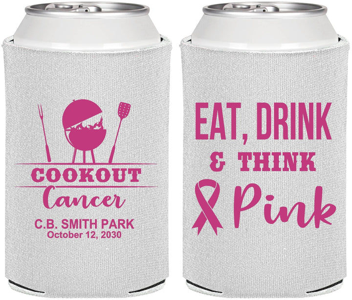 Personalized Awareness Can Coolers - Eat Drink Think Pink | 230009