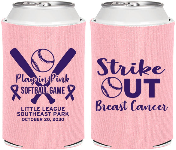 Personalized Awareness Can Coolers - Baseball Strick Out | 230016