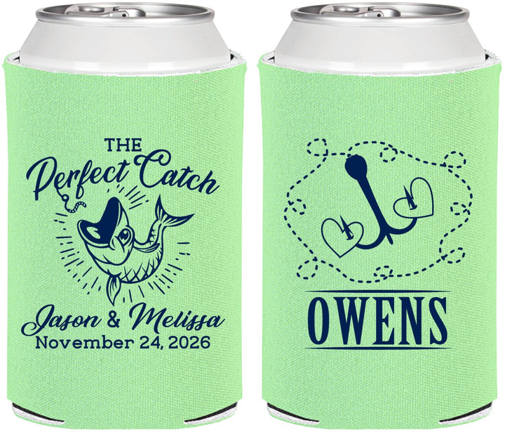 Personalized Wedding Can Coolers - The Perfect Catch | 232