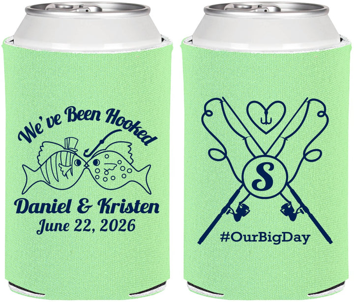 Personalized Wedding Can Coolers - Been Hooked Fishing | 238