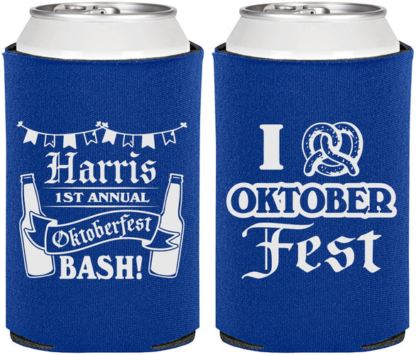 Personalized Oktoberfest Can Coolers - Pretzel | 240009