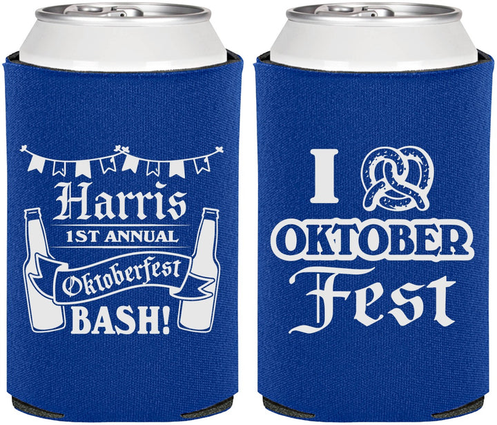 Personalized Oktoberfest Can Coolers - Pretzel | 240009