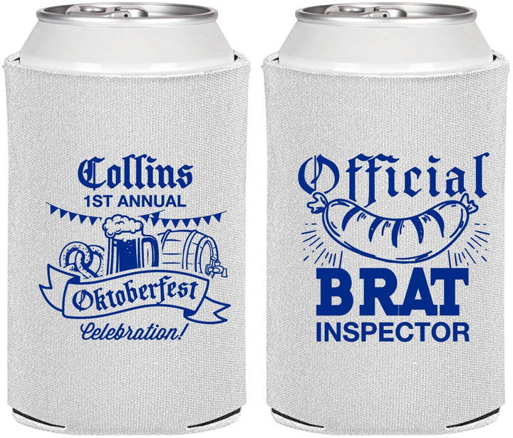 Personalized Oktoberfest Can Coolers - Brat Inspector | 240011