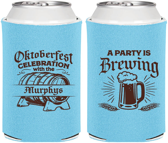 Personalized Oktoberfest Can Coolers - Beer Keg | 240014