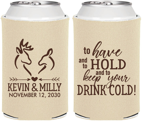 Personalized Wedding Can Coolers - To Have And To Hold | 250