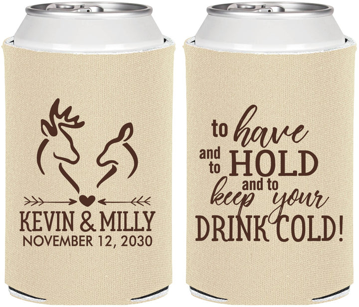 Personalized Wedding Can Coolers - To Have And To Hold | 250