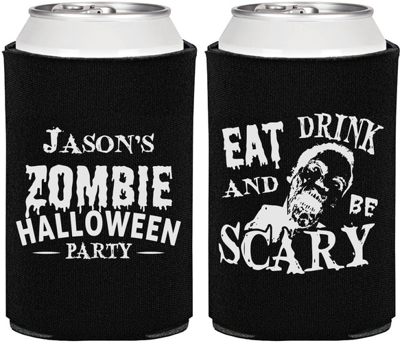 Personalized Halloween Can Coolers - Eat Drink Be Scary | 250003