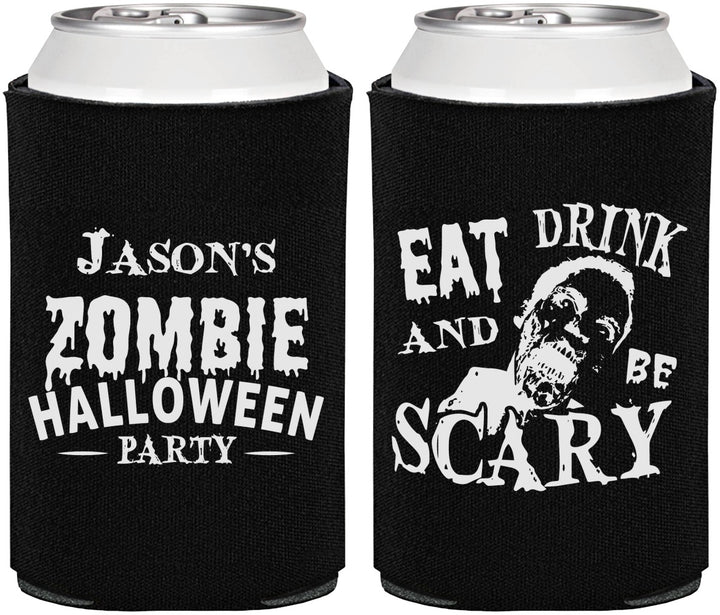 Personalized Halloween Can Coolers - Eat Drink Be Scary | 250003