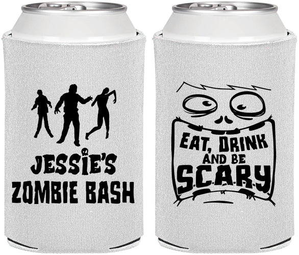 Personalized Halloween Can Coolers - Eat Drink Be Scary | 250029