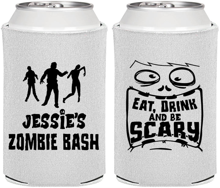 Personalized Halloween Can Coolers - Eat Drink Be Scary | 250029