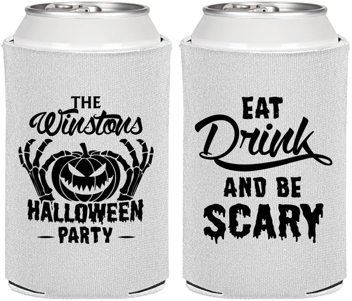 Personalized Halloween Can Coolers - Eat Drink Be Scary | 250033