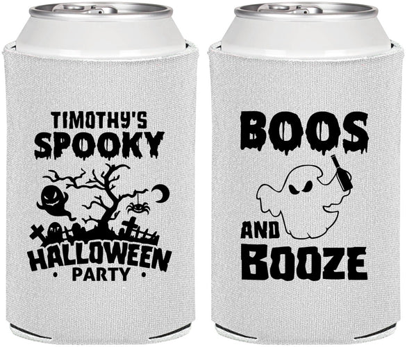 Personalized Halloween Can Coolers - Boos And Booze | 250041