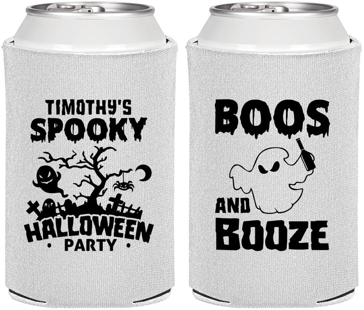 Personalized Halloween Can Coolers - Boos And Booze | 250041