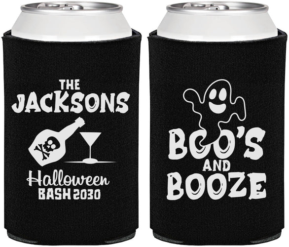 Personalized Halloween Can Coolers - Boos And Booze | 250047