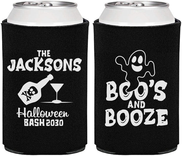 Personalized Halloween Can Coolers - Boos And Booze | 250047
