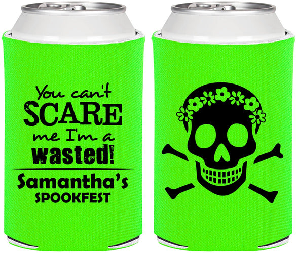 Personalized Halloween Can Coolers - Sugar Skull | 250050