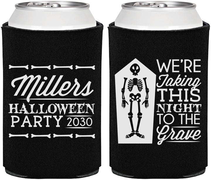 Personalized Halloween Can Coolers - Skeleton | 250051