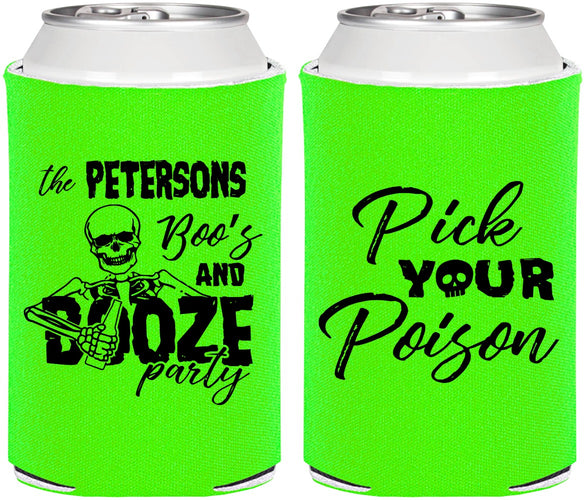 Personalized Halloween Can Coolers - Boos And Booze | 250054