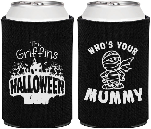 Personalized Halloween Can Coolers - Whos Your Mummy | 250067