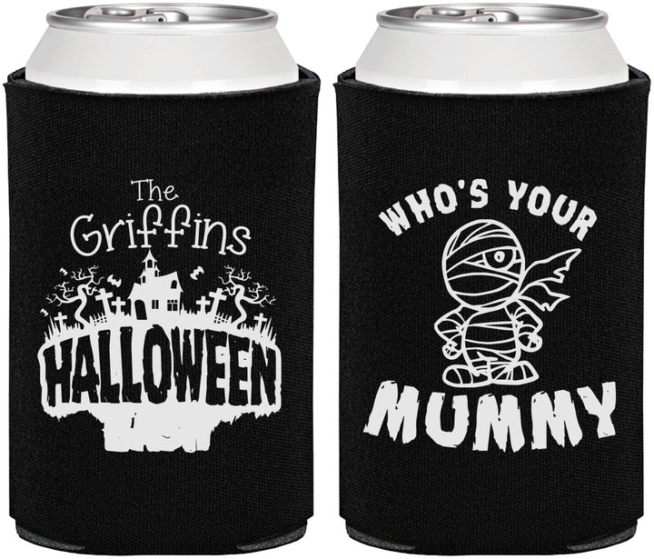 Personalized Halloween Can Coolers - Whos Your Mummy | 250067