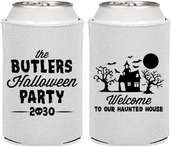 Personalized Halloween Can Coolers - Haunted House | 250073