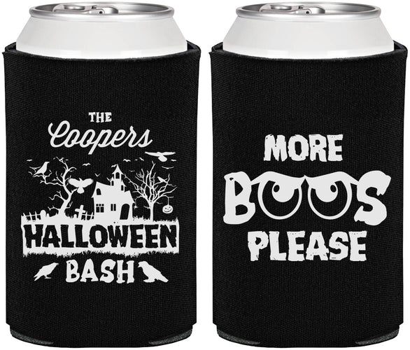 Personalized Halloween Can Coolers - Haunted House | 250075